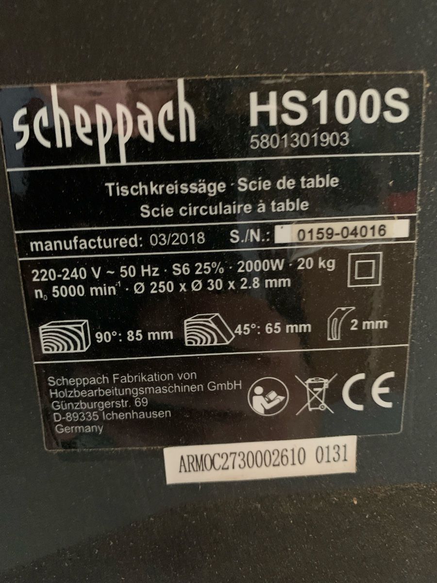 Scheppach Sägen: Tischkreissäge Scheppach HS100S – Gebraucht aus Plaffeien von Roebu3316 5