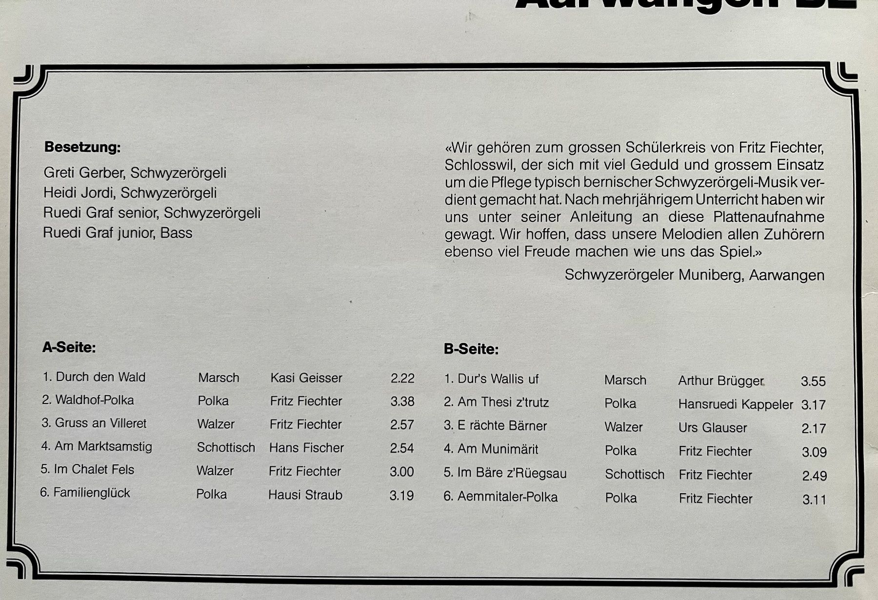 Dischi in vinile: Kapelle Muniberg Aarwangen BE - LP GEWASCHEN – Usato da Unterseen venduto da vinylmore 2