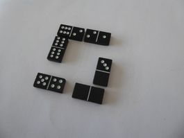 6 kleine Domino Steine, je ca. 16 x 5 x 32mm