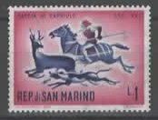 SAN MARINO : Jagd-Reiter mit Lanze, Hirschbock, Hund   (4