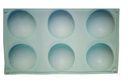 Silikon Backform 6 Halbkugeln - 29.5 x 17 x 3 cm - Türkis