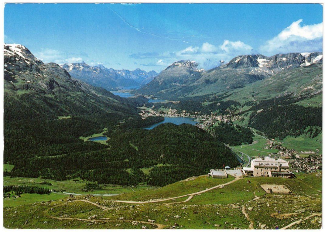 Ansichtskarten: St. Moritz - Standseilbahn Muottas Muragl Bergstation – Gebraucht aus Binningen von Mountainrider