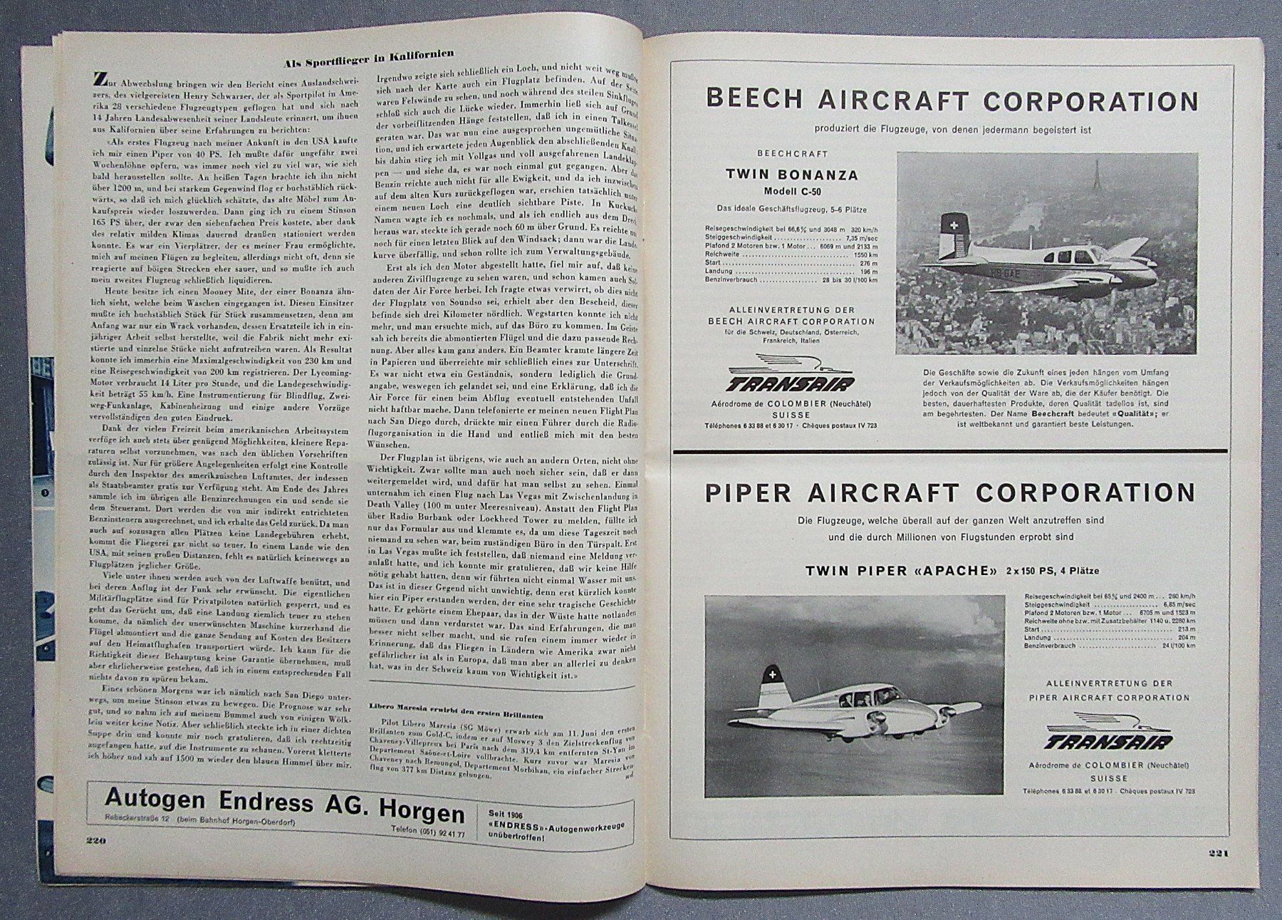 Riviste & Magazine: Schweizer Aero-Revue - Heft Nr.6 von Juni 1955 – Usato da Auenstein venduto da Padabimbim 7