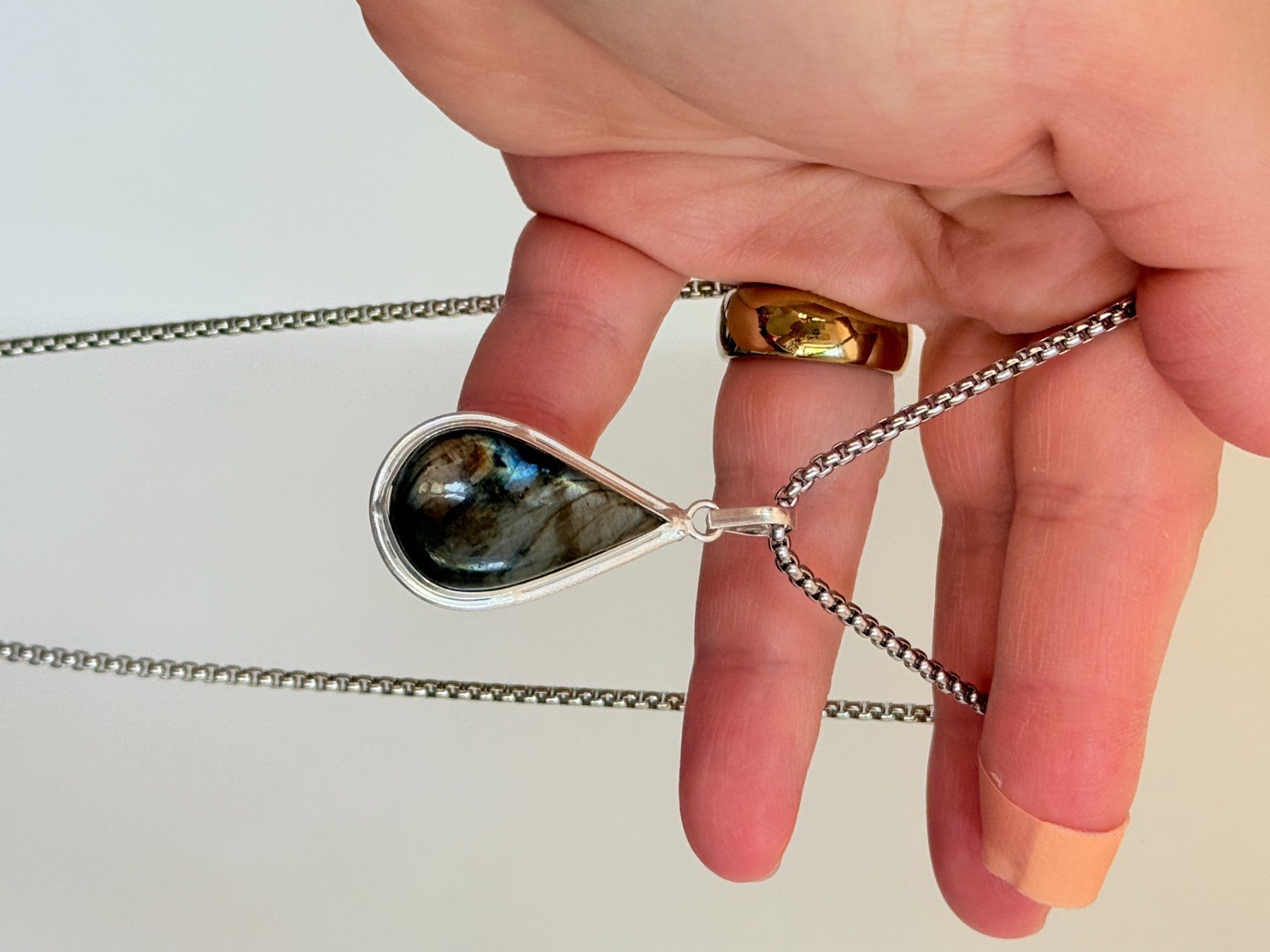 Ketten: Collier Labradorite , forme de goutte ✨... – Neu und originalverpackt aus Genève von AWWA 2