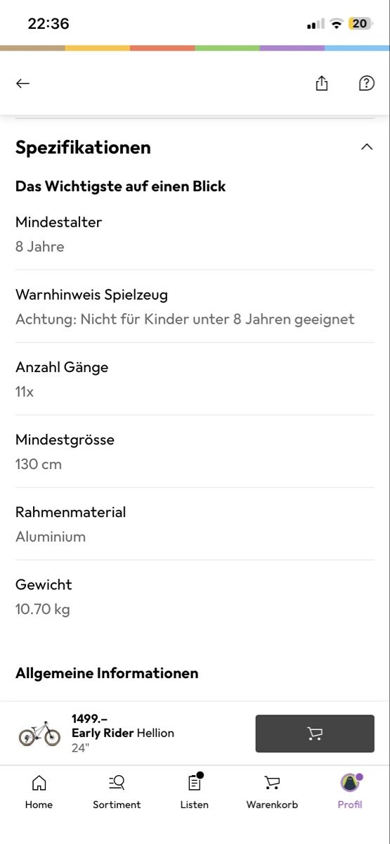 Early Rider Velos: Kinder Mountainbike Earlyrider – Gebraucht aus Freienwil von oss078 5