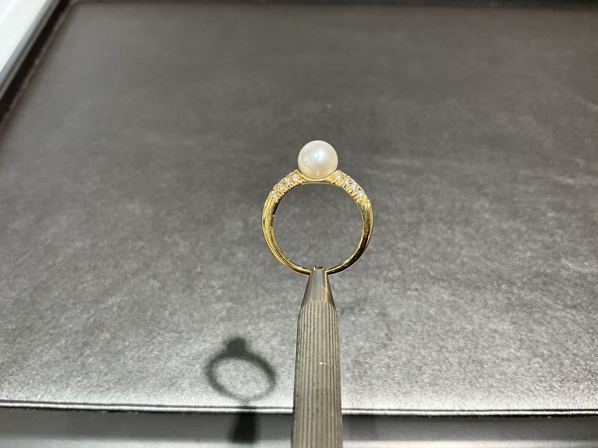 Ringe: Damenring 18k Perle Diamant – Gebraucht aus Schaffhausen von glamour-shop 1