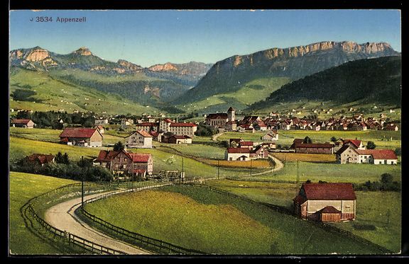 Ansichtskarten: Appenzell, Dorfansicht mit Kirche und Be – Gebraucht aus Berlin von bartko-reher