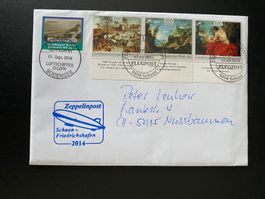 Liechtensteinische Post AG + Zeppelin Bordsiegelmarke gel.