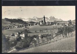 Speicher, Ortsansicht mit Säntisgebirge
