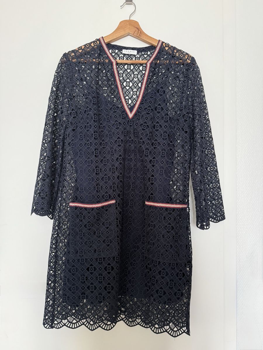Sandro Vestiti: Robe Sandro 38, dentelle marine – Nuovo (secondo la descrizione) da Lausanne venduto da Fjas01