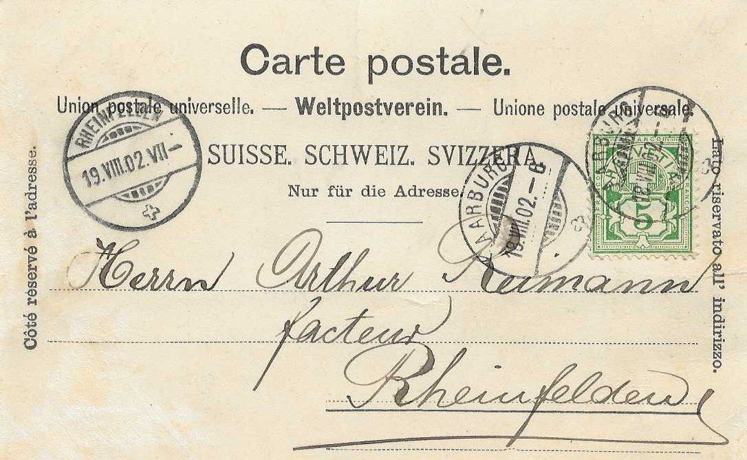 Ansichtskarten: AK AARBURG 1902 2 BILDER – Gebraucht aus Schlossrued von Aronliam 1