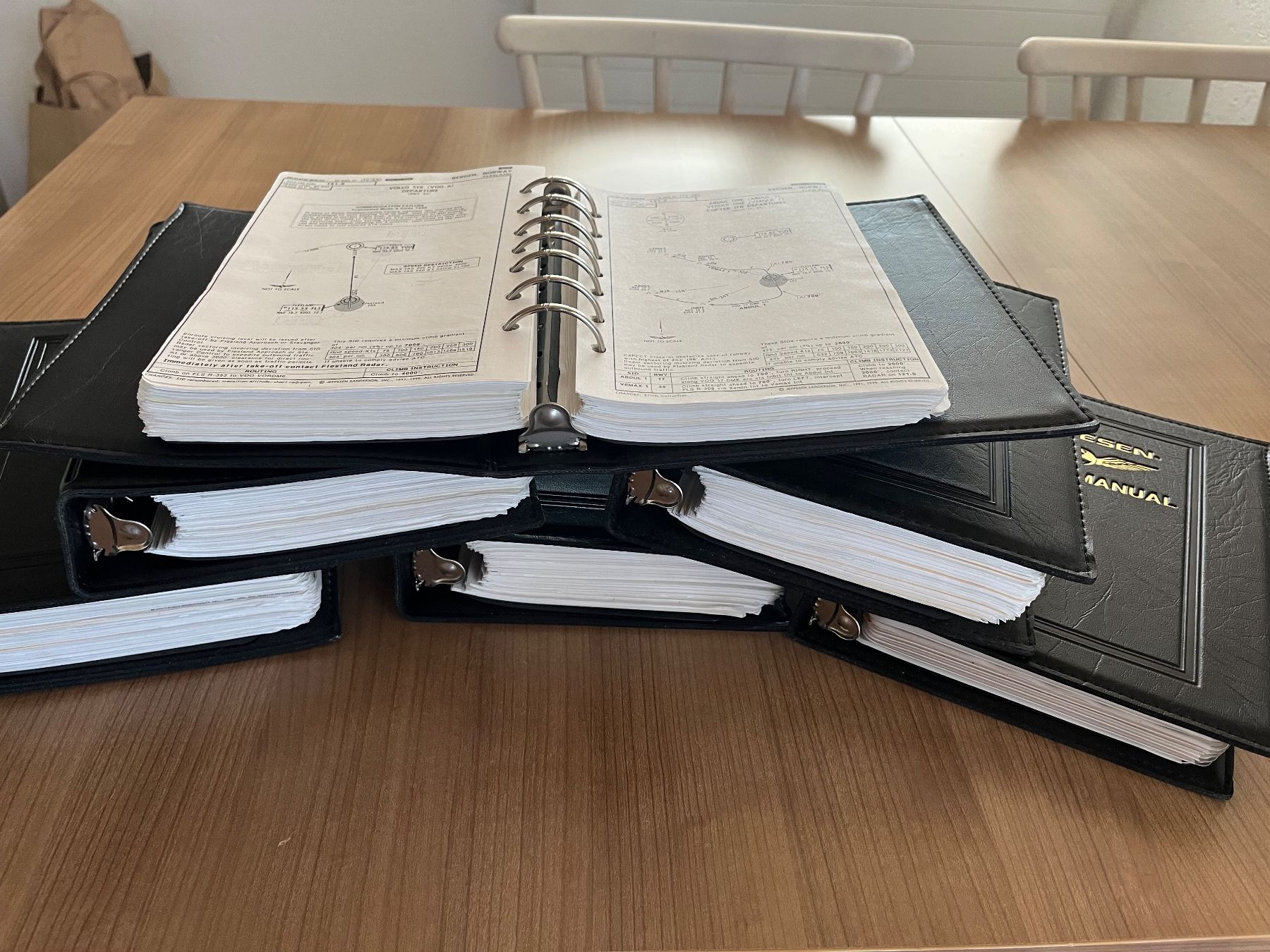 Classeurs: Jeppesen Lederordner mit Flugkarten – D'occasion à Arbon par luk_h2cc 2