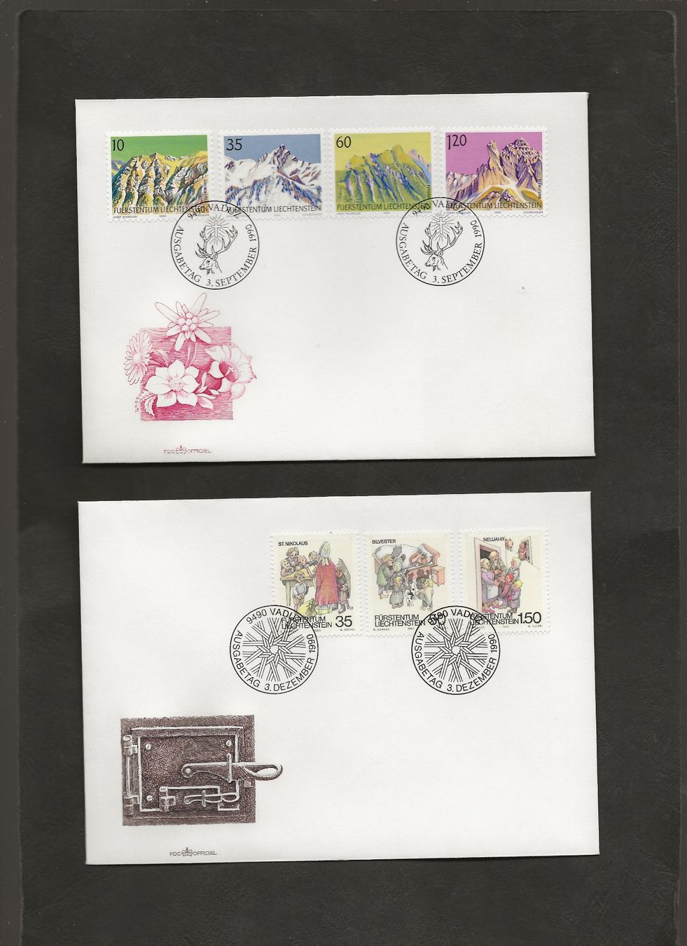 Tutti i francobolli: 16 FDC Liechtenstein 1989 bis 1991 – Usato da Au ZH venduto da xelagreb01 6