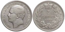 Serbien, 2 Dinara 1879