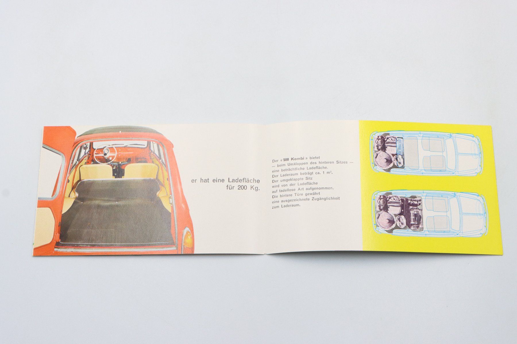 Fiat Dokumente: Fiat 500 Kombi 1963 Prospekt – Gebraucht aus Bühl b.Aarberg von Collectorpassions 3