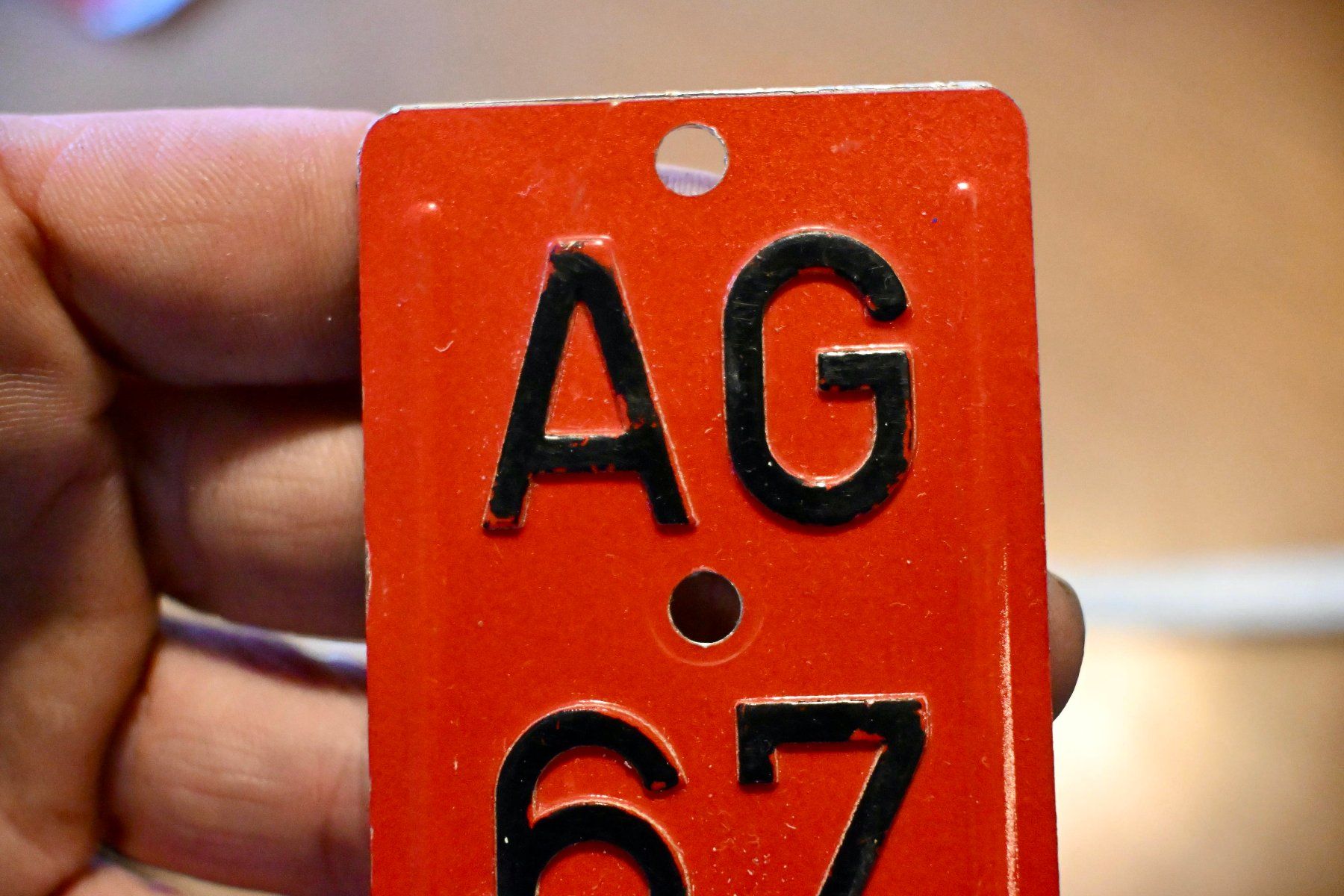 Schilder: Velonummer AG von 1967 - Aargau - AG 67 – Gebraucht aus Pfaffhausen von mono_rec 2