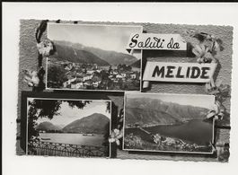 AK ca.1950 Saluti da Melide - Tessin 3 Bild Karte
