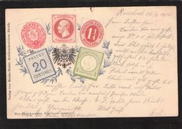 AK Briefmarkensprache , Stabstempel Rorschach ,gel.16.l.1900