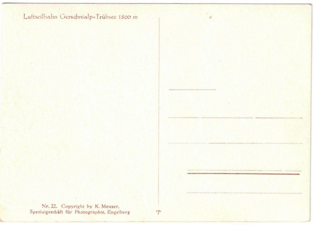 Cartoline postali: Engelberg - Luftseilbahn Gerschnialp--Trübsee – Usato da Binningen venduto da Mountainrider 1