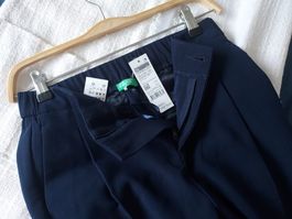 Pantalon Benetton bleu marine, taille 36, neuf avec étiquett