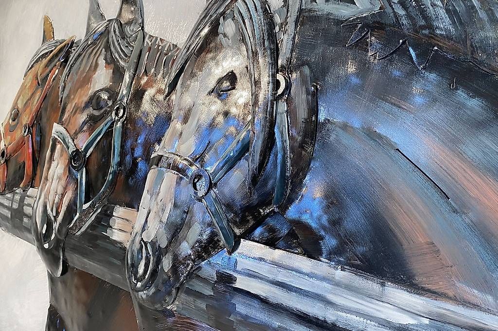 Foto & Immagini: Pferdeköpfe - 3D Metallbild - Ross – Nuovo (secondo la descrizione) da Ballwil venduto da ClassicGallery 3