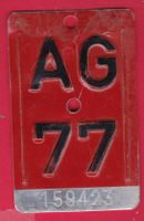 VELONUMMER/FAHRRADSCHILD, AG 77