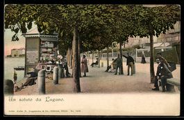Lugano, Uferpromenade mit Zeitungskiosk