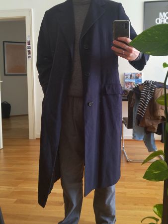 Burberry Mantel Oversize Navy Blue, Cashmere blend