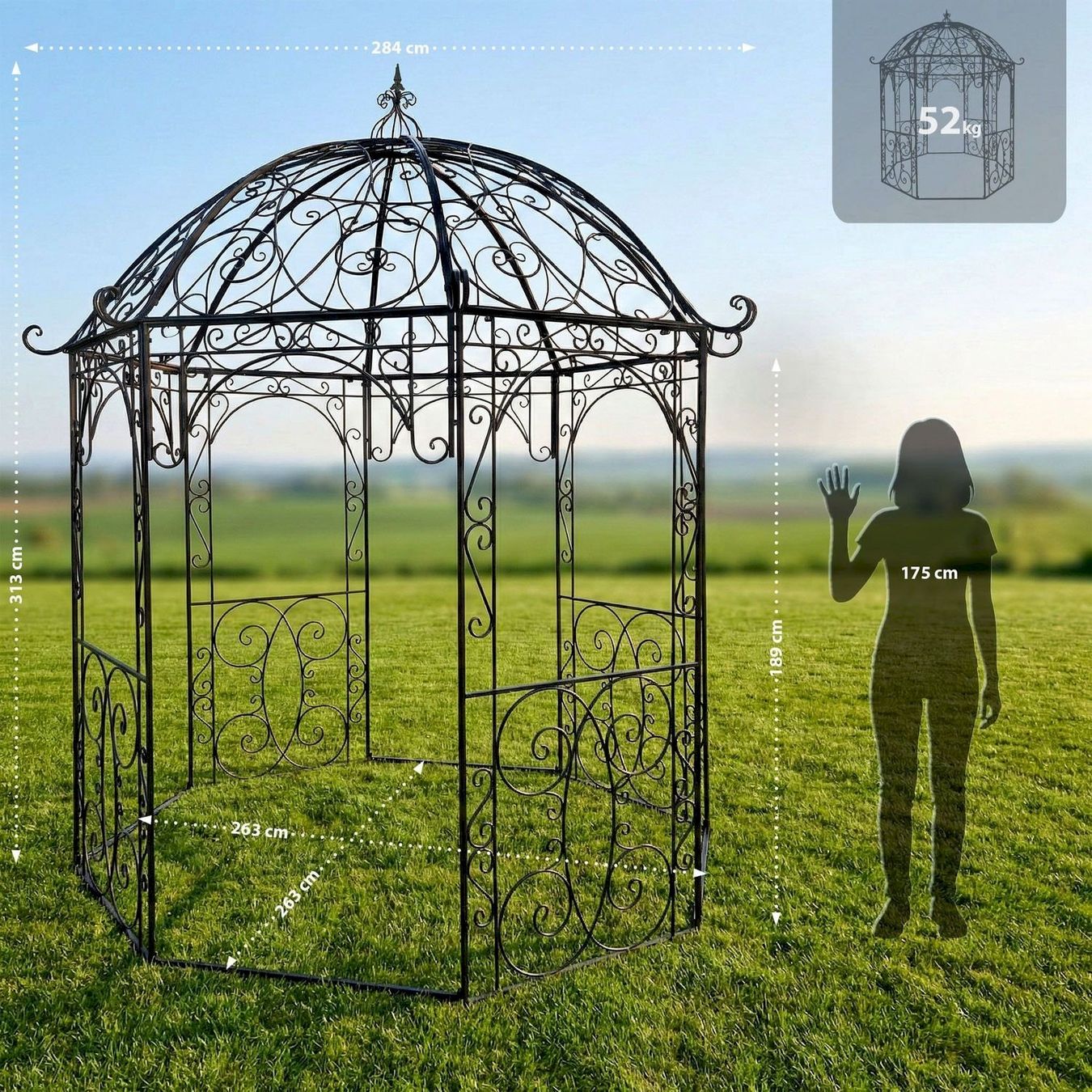 Zelte & Pavillons: Eisen Pavillon LEILA Ø285cm anthrazit – Neu und originalverpackt aus Bottighofen von zaap 2