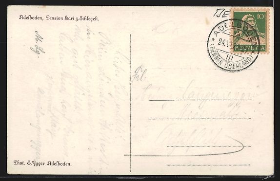 Cartoline postali: AK Adelboden, Pension Bari z. Schlegeli – Usato da Berlin venduto da bartko-reher 1