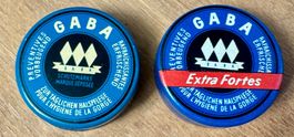 2 x kleine alte Blechdose GABA 2.6 cm für Verkaufsladen
