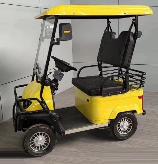 Elektromobile: Elektro-Caddy gelb 2-Sitzer mit Dach und Korb – Gebraucht aus Bünzen von Turbolino5 2