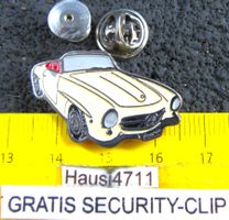 MERCEDES 190SL CABRIO OFFEN PIN GEPRÄGT MIT SECURITY-CLIP