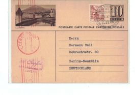 Schweiz Ganzsache Postkarte BPK PK 166 Luzern US Zensur