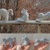 Handgehäkelte Katzen  Katze Yoga Set (3 Stück) Unikat