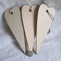 3 x grosse Holzherzen zum 20,5 x 7,5 x 0.5 cm für DIV