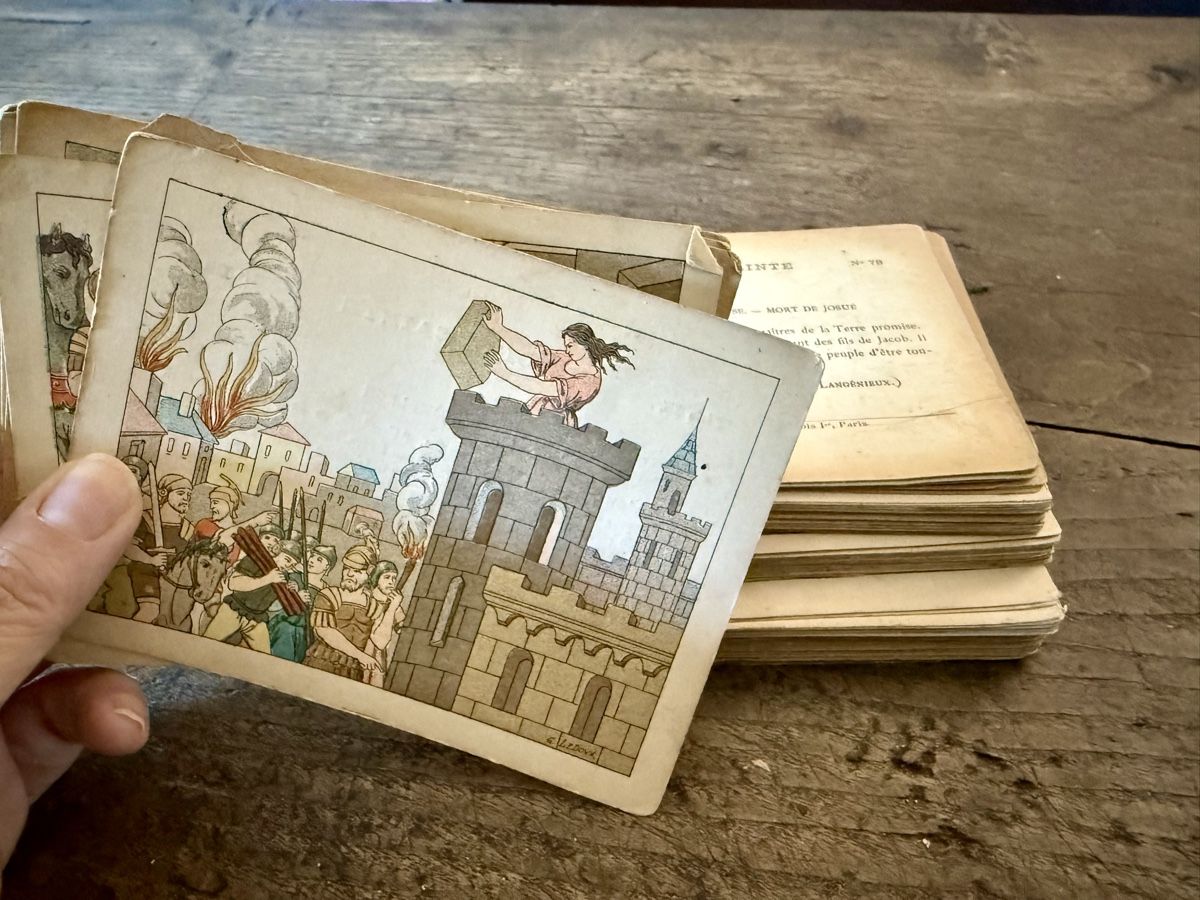Cartoline postali: Antike illustrierte religiöse Karten, "HISTOIRE SAINTE" – Usato da Lamone venduto da LaCantinaMagica 7