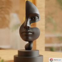 Note of Emotion Sculpture – Abstract Black Art - 3D Printed