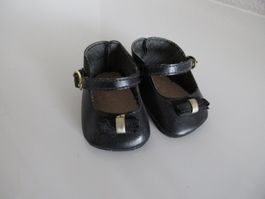 1 Paar Puppenschuhe, Zapf etc., Schnalle, schwarz, 7.5 cm