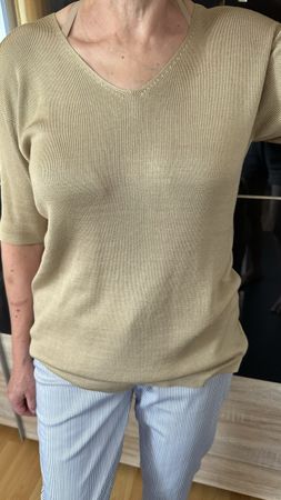T-shirt en soie BLU NAUTA beige taille L 100% Pure Silk