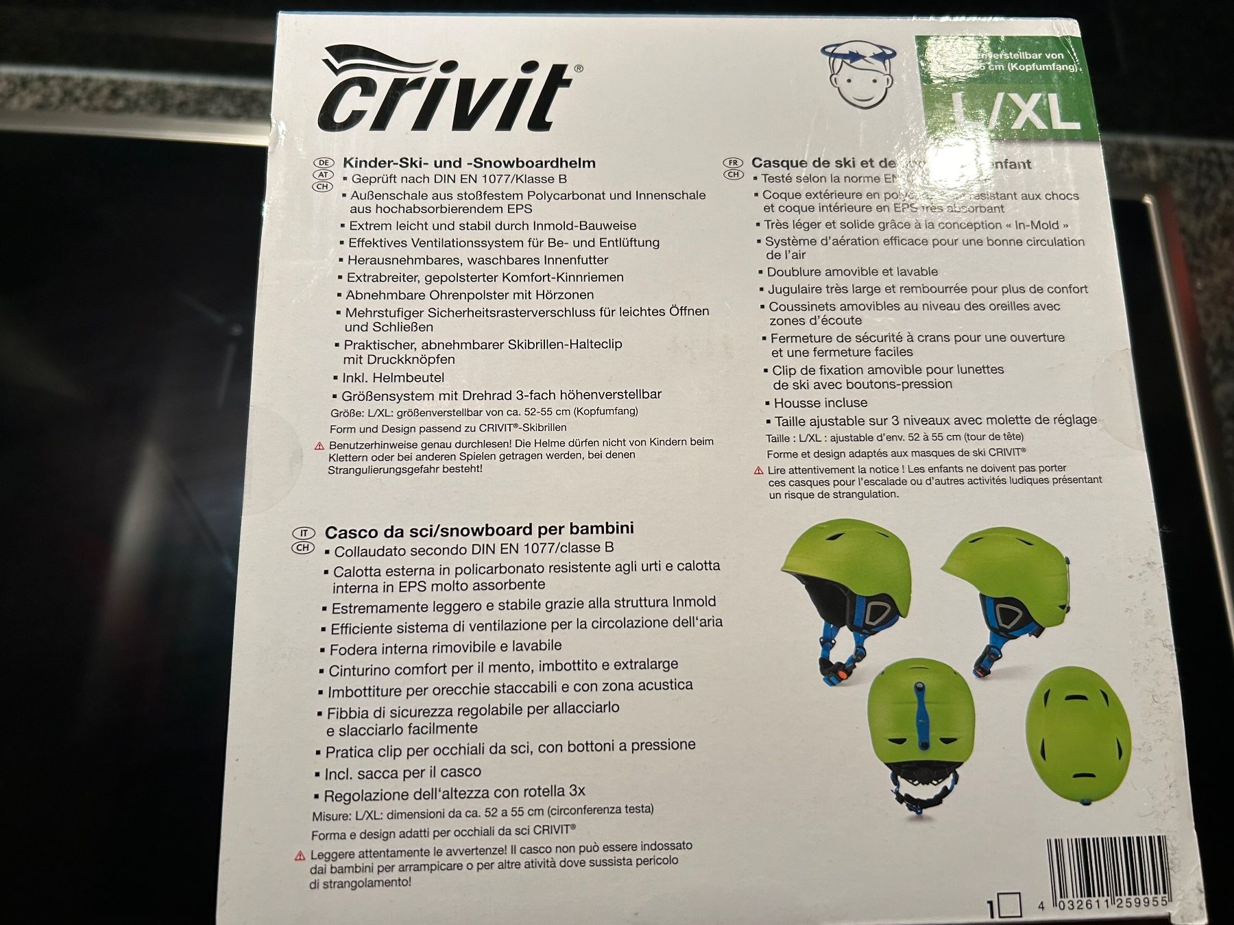 Uvex Helme: Kinder Skihelm CRIVIT vert Gr L - XL / 52 - 55cm – Gebraucht aus Arbedo von nadia1973 2
