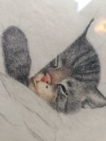 Guido Grünewald Katze Radierung