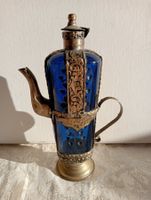 Antikes Glas-Kännchen Metall Verzierungen Tayabelle 233 Gram