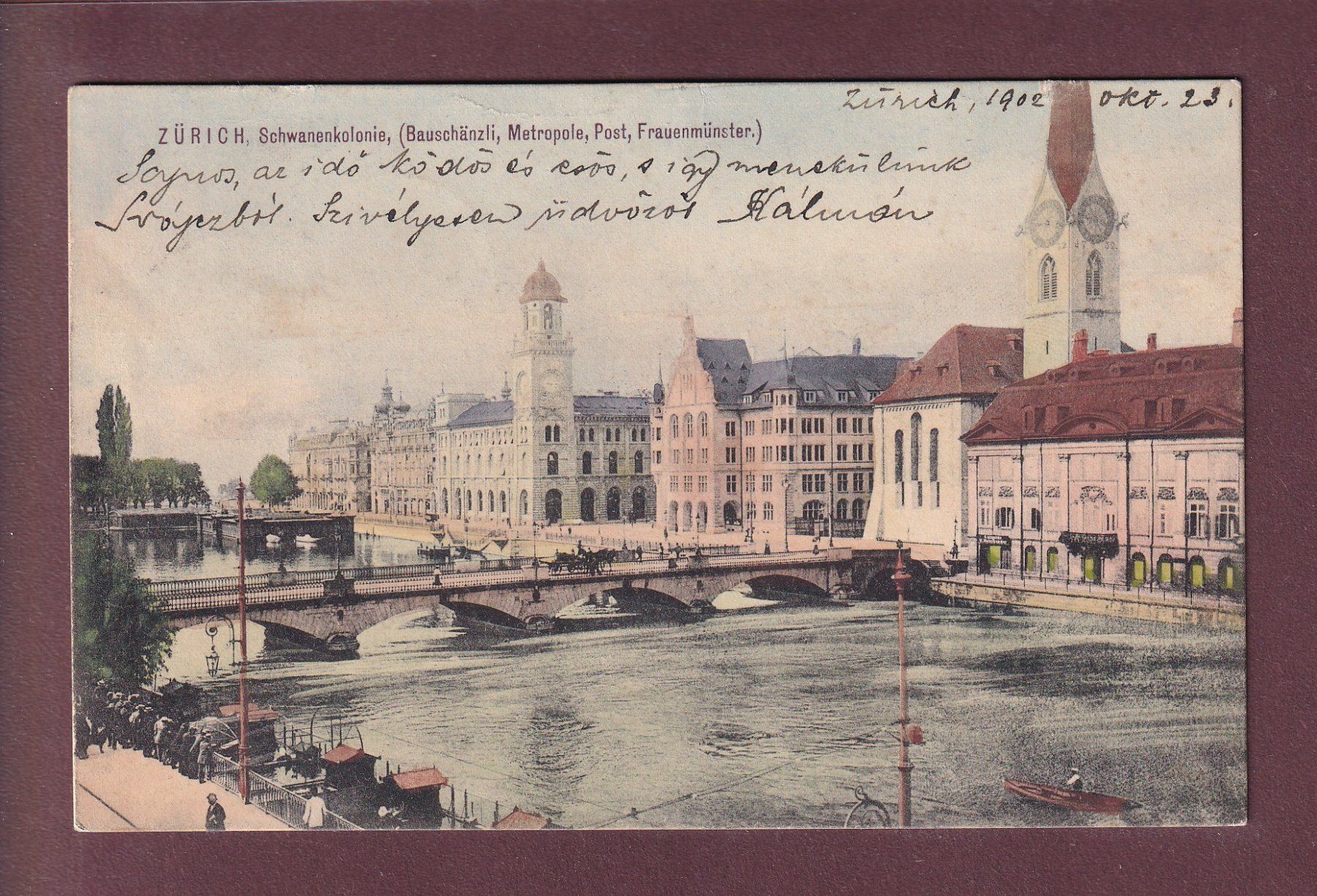 Ansichtskarten: ZÜRICH - Schwanenkolonie - 1902 – Gebraucht aus Pully von nicecards