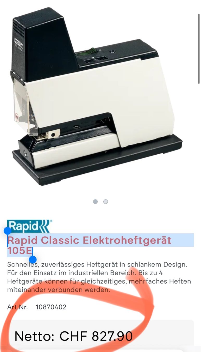 Rapid Tutte le macchine: Rapid Classic Elektroheftgerät 105E – Usato da Necker venduto da liq24 9
