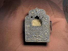 Ancien grand reliquaire "Gau" - Tibet -Mongolie,  14 cm,
