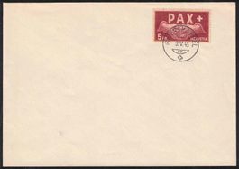 1945 PAX 5Fr. FDC adresslos mit Attest!
