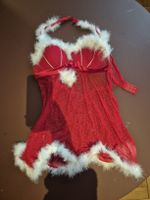 Sexy Samichlaus Outfit, Dessous, Rot, mit Federn, A-Cup
