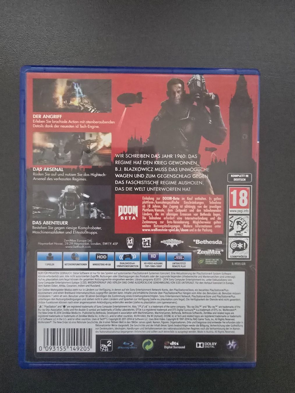 Sony Spiele: Wolfenstein The New Order für PS4 – Gebraucht aus Chur von 1996hiphop 1