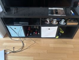 TV Möbel mit zwei Stoffschubladen